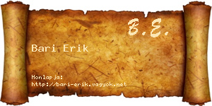 Bari Erik névjegykártya